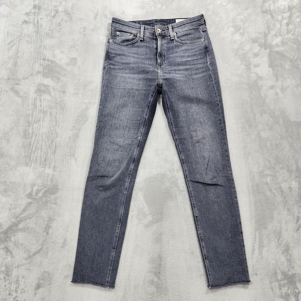 Rag & Bone Jeans Womens 26‎ Gray Nina High Rise Ankle Skinny Raw Hem Stretch